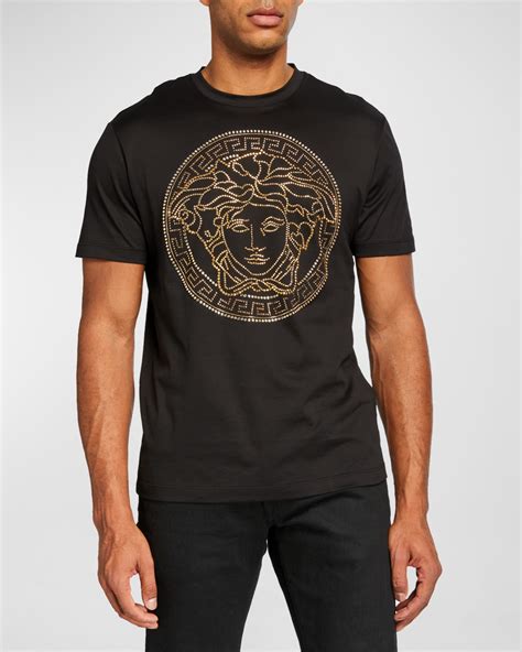 versace collection tee shirt green half medusa paint|Versace Medusa t shirt men.